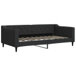 vidaXL Pat de zi cu saltea, negru, 90x190 cm, textil