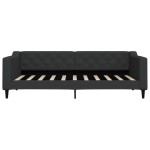 vidaXL Pat de zi cu saltea, negru, 90x190 cm, textil