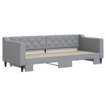 vidaXL Pat de zi cu extensie, gri deschis, 80x200 cm, textil vidaXL Pat de zi cu extensie, gri deschis, 80x200 cm, textil