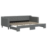 vidaXL Pat de zi cu extensie, gri închis, 80x200 cm, textil