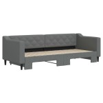 vidaXL Pat de zi cu extensie, gri închis, 80x200 cm, textil