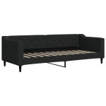 vidaXL Pat de zi cu extensie, negru, 80x200 cm, textil vidaXL Pat de zi cu extensie, negru, 80x200 cm, textil