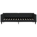 vidaXL Pat de zi cu extensie, negru, 80x200 cm, textil vidaXL Pat de zi cu extensie, negru, 80x200 cm, textil
