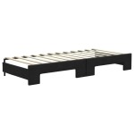 vidaXL Pat de zi cu extensie, negru, 80x200 cm, textil vidaXL Pat de zi cu extensie, negru, 80x200 cm, textil