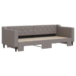 vidaXL Pat de zi cu extensie, gri taupe, 80x200 cm, textil