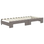 vidaXL Pat de zi cu extensie, gri taupe, 80x200 cm, textil