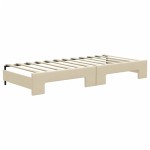vidaXL Pat de zi cu extensie, crem, 80x200 cm, textil