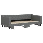 vidaXL Pat de zi cu extensie, gri închis, 90x200 cm, textil vidaXL Pat de zi cu extensie, gri închis, 90x200 cm, textil