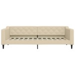 vidaXL Pat de zi cu extensie, crem, 90x200 cm, textil vidaXL Pat de zi cu extensie, crem, 90x200 cm, textil
