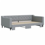 vidaXL Pat de zi cu extensie, gri deschis, 100x200 cm, textil vidaXL Pat de zi cu extensie, gri deschis, 100x200 cm, textil