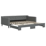 vidaXL Pat de zi cu extensie, gri închis, 100x200 cm, textil vidaXL Pat de zi cu extensie, gri închis, 100x200 cm, textil