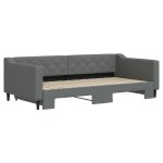 vidaXL Pat de zi cu extensie, gri închis, 100x200 cm, textil vidaXL Pat de zi cu extensie, gri închis, 100x200 cm, textil