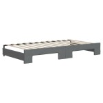 vidaXL Pat de zi cu extensie, gri închis, 100x200 cm, textil vidaXL Pat de zi cu extensie, gri închis, 100x200 cm, textil