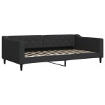 vidaXL Pat de zi cu extensie, negru, 100x200 cm, textil