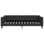 vidaXL Pat de zi cu extensie, negru, 100x200 cm, textil