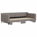 vidaXL Pat de zi cu extensie, gri taupe, 100x200 cm, textil vidaXL Pat de zi cu extensie, gri taupe, 100x200 cm, textil