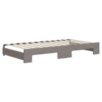 vidaXL Pat de zi cu extensie, gri taupe, 100x200 cm, textil vidaXL Pat de zi cu extensie, gri taupe, 100x200 cm, textil
