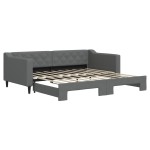 vidaXL Pat de zi cu extensie, gri închis, 90x190 cm, textil vidaXL Pat de zi cu extensie, gri închis, 90x190 cm, textil