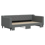 vidaXL Pat de zi cu extensie, gri închis, 90x190 cm, textil vidaXL Pat de zi cu extensie, gri închis, 90x190 cm, textil