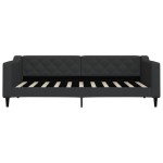 vidaXL Pat de zi cu extensie, negru, 90x190 cm, textil vidaXL Pat de zi cu extensie, negru, 90x190 cm, textil