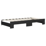 vidaXL Pat de zi cu extensie, negru, 90x190 cm, textil vidaXL Pat de zi cu extensie, negru, 90x190 cm, textil