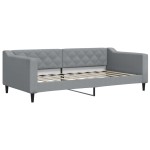 vidaXL Pat de zi cu extensie și saltele, gri deschis, 80x200 cm textil
