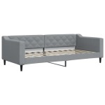 vidaXL Pat de zi cu extensie și saltele, gri deschis 90x200 cm textil vidaXL Pat de zi cu extensie și saltele, gri deschis 90x200 cm textil