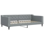 vidaXL Pat de zi cu extensie și saltele, gri deschis 100x200 cm textil