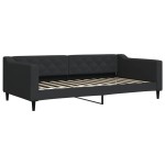 vidaXL Pat de zi cu extensie și saltele, negru, 100x200 cm, textil