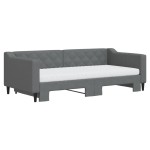 vidaXL Pat de zi cu extensie și saltele, gri închis, 90x190 cm, textil vidaXL Pat de zi cu extensie și saltele, gri închis, 90x190 cm, textil