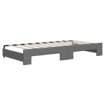 vidaXL Pat de zi cu extensie și saltele, gri închis, 90x190 cm, textil vidaXL Pat de zi cu extensie și saltele, gri închis, 90x190 cm, textil