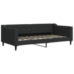 vidaXL Pat de zi cu extensie și saltele, negru, 90x190 cm, textil