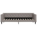 vidaXL Pat de zi cu extensie și sertare, gri taupe, 80x200 cm, textil