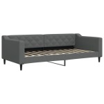 vidaXL Pat de zi cu extensie și sertare, gri închis, 90x200 cm textil