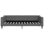 vidaXL Pat de zi cu extensie și sertare, gri închis, 90x200 cm textil