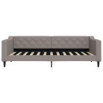 vidaXL Pat de zi cu extensie și sertare, gri taupe, 90x200 cm, textil
