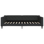 vidaXL Pat de zi cu extensie și sertare, negru, 100x200 cm, textil