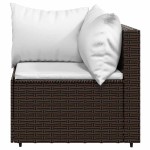 vidaXL Set mobilier de grădină cu perne, 3 piese, maro, poliratan vidaXL Set mobilier de grădină cu perne, 3 piese, maro, poliratan