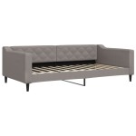 vidaXL Pat de zi cu extensie și sertare, gri taupe, 100x200 cm, textil