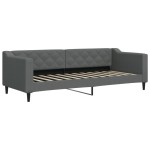 vidaXL Pat de zi cu extensie și sertare, gri închis, 80x200 cm textil