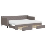 vidaXL Pat de zi cu extensie și sertare, gri taupe, 80x200 cm, textil vidaXL Pat de zi cu extensie și sertare, gri taupe, 80x200 cm, textil