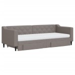 vidaXL Pat de zi cu extensie și sertare, gri taupe, 80x200 cm, textil vidaXL Pat de zi cu extensie și sertare, gri taupe, 80x200 cm, textil