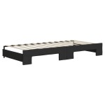 vidaXL Pat de zi cu extensie și sertare, negru, 90x200 cm, textil vidaXL Pat de zi cu extensie și sertare, negru, 90x200 cm, textil