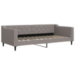vidaXL Pat de zi cu extensie și sertare, gri taupe, 90x200 cm, textil