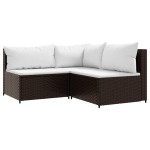 vidaXL Set mobilier de grădină cu perne, 4 piese, maro, poliratan vidaXL Set mobilier de grădină cu perne, 4 piese, maro, poliratan