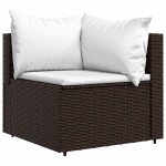 vidaXL Set mobilier de grădină cu perne, 4 piese, maro, poliratan vidaXL Set mobilier de grădină cu perne, 4 piese, maro, poliratan