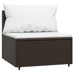 vidaXL Set mobilier de grădină cu perne, 4 piese, maro, poliratan vidaXL Set mobilier de grădină cu perne, 4 piese, maro, poliratan