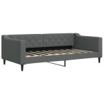 vidaXL Pat de zi cu extensie și sertare, gri închis, 90x190cm, textil