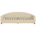 vidaXL Pat de zi cu saltea, crem, 80x200 cm, textil