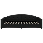 vidaXL Pat de zi cu saltea, negru, 90x200 cm, textil